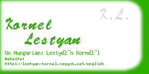 kornel lestyan business card